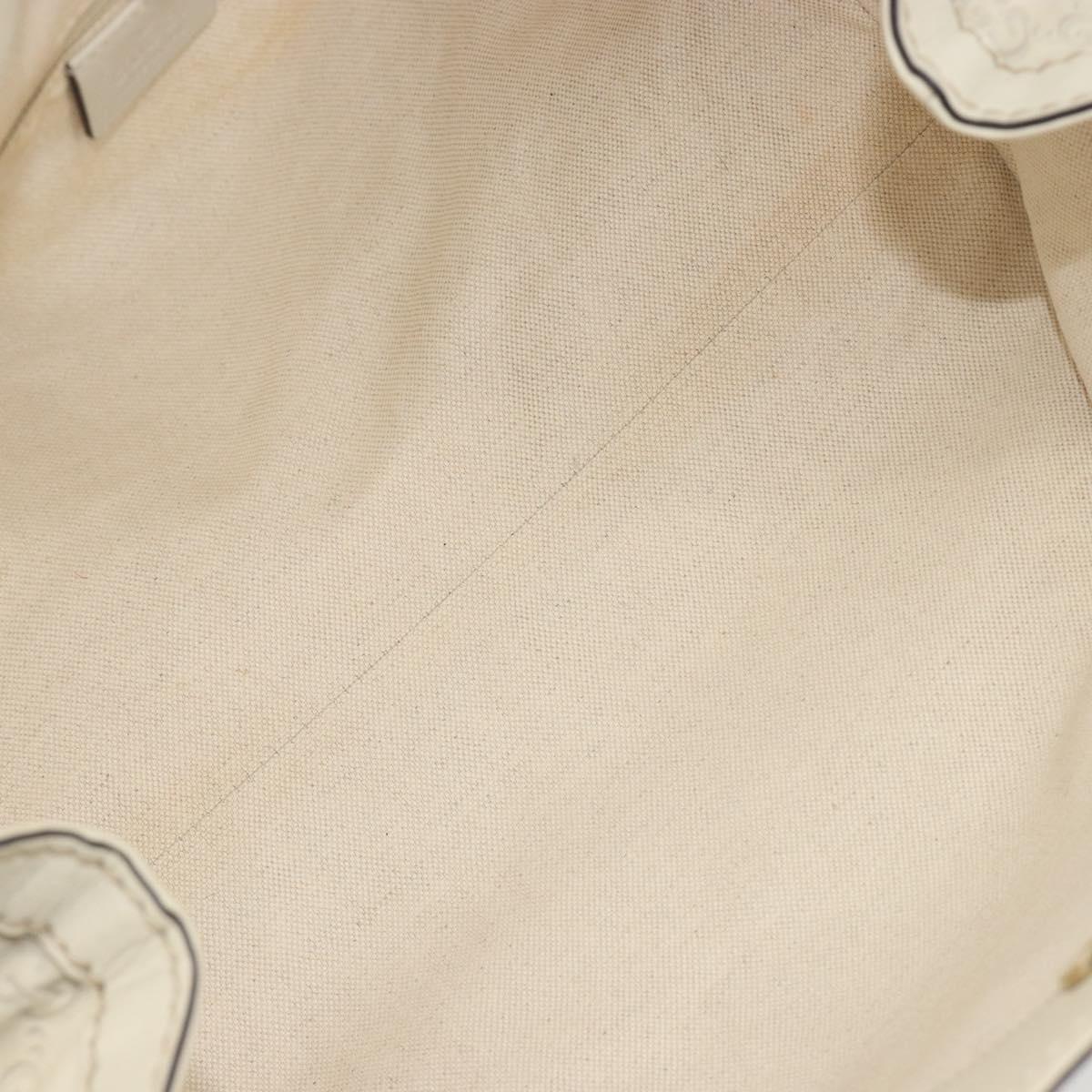GUCCI GG Canvas Guccissima Tote Bag Leather Ivory Gold 211944 Auth 193843V