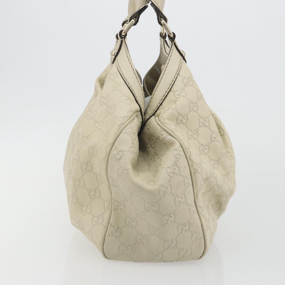 GUCCI GG Canvas Guccissima Tote Bag Leather Ivory Gold 211944 Auth 193843V