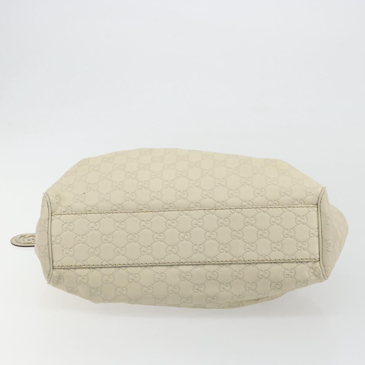 GUCCI GG Canvas Guccissima Tote Bag Leather Ivory Gold 211944 Auth 193843V
