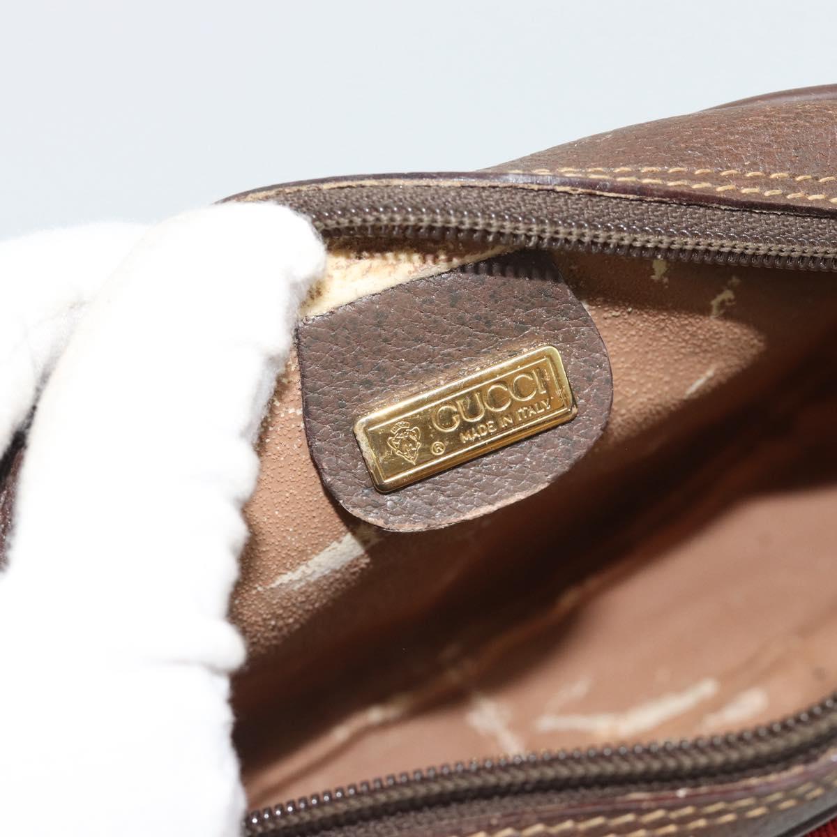 GUCCI GG Supreme Web Sherry Line Bag PVC Beige Gold 007 58 6112 Auth 193857
