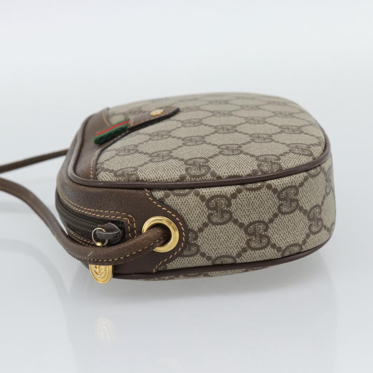GUCCI GG Supreme Web Sherry Line Bag PVC Beige Gold 007 58 6112 Auth 193857