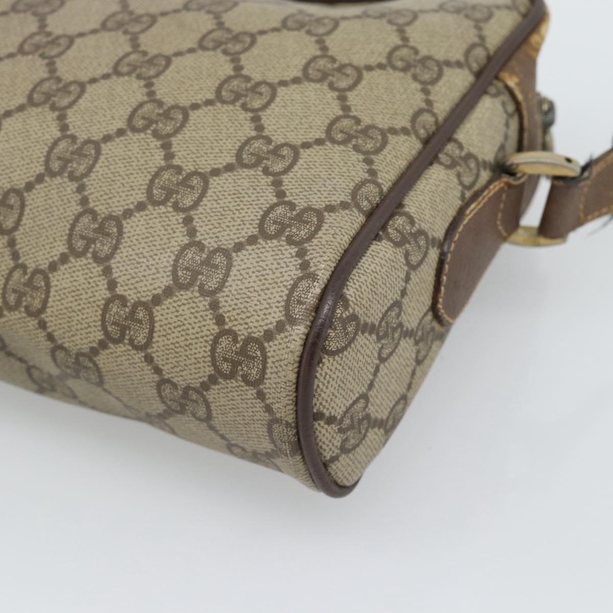 GUCCI GG Supreme Web Sherry Line Bag PVC Beige Gold 116 02 087 Auth 193860