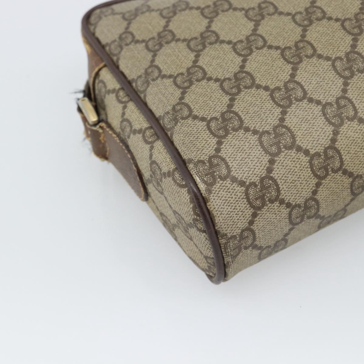 GUCCI GG Supreme Web Sherry Line Bag PVC Beige Gold 116 02 087 Auth 193860