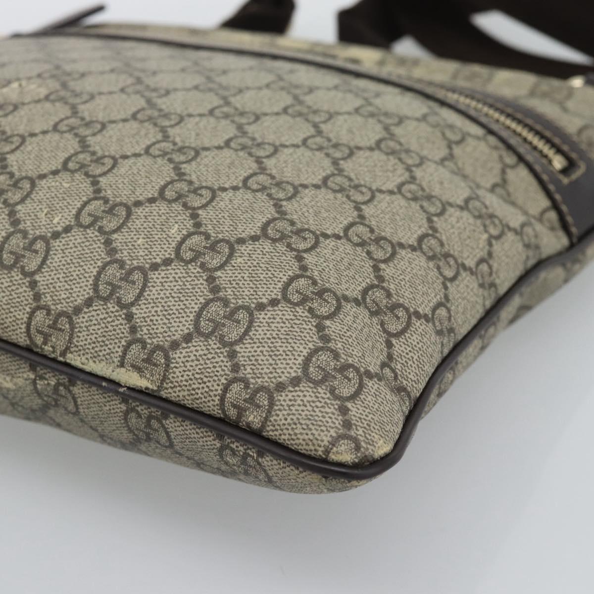 GUCCI GG Supreme Shoulder Bag PVC Beige Gold 295257 Auth 193862