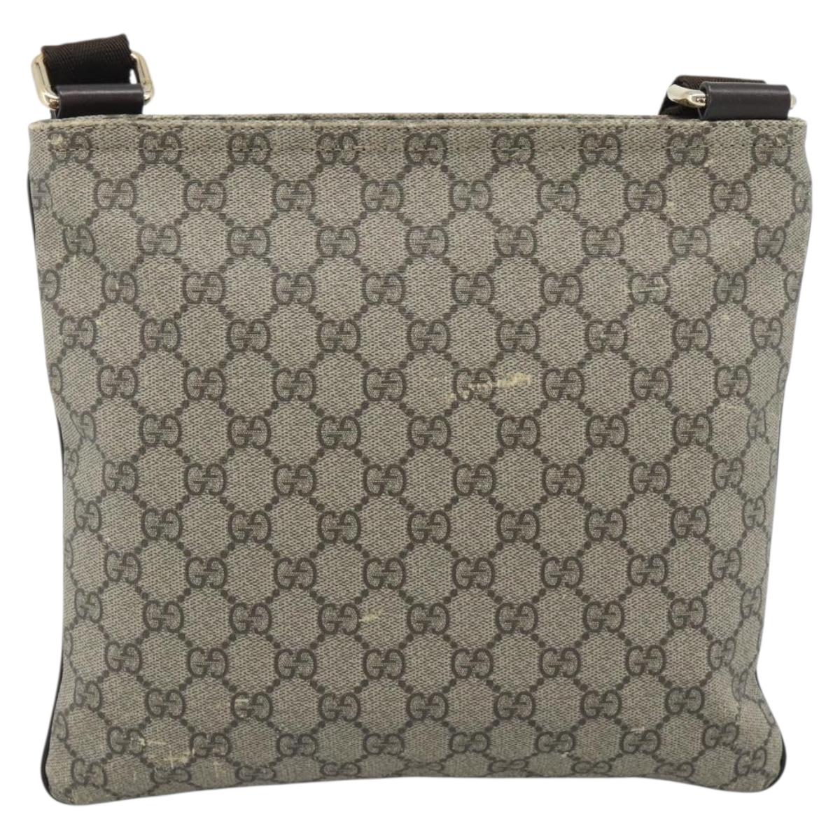 GUCCI GG Supreme Shoulder Bag PVC Beige Gold 295257 Auth 193862