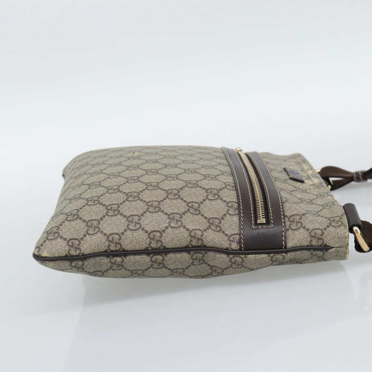 GUCCI GG Supreme Shoulder Bag PVC Beige Gold 295257 Auth 193862