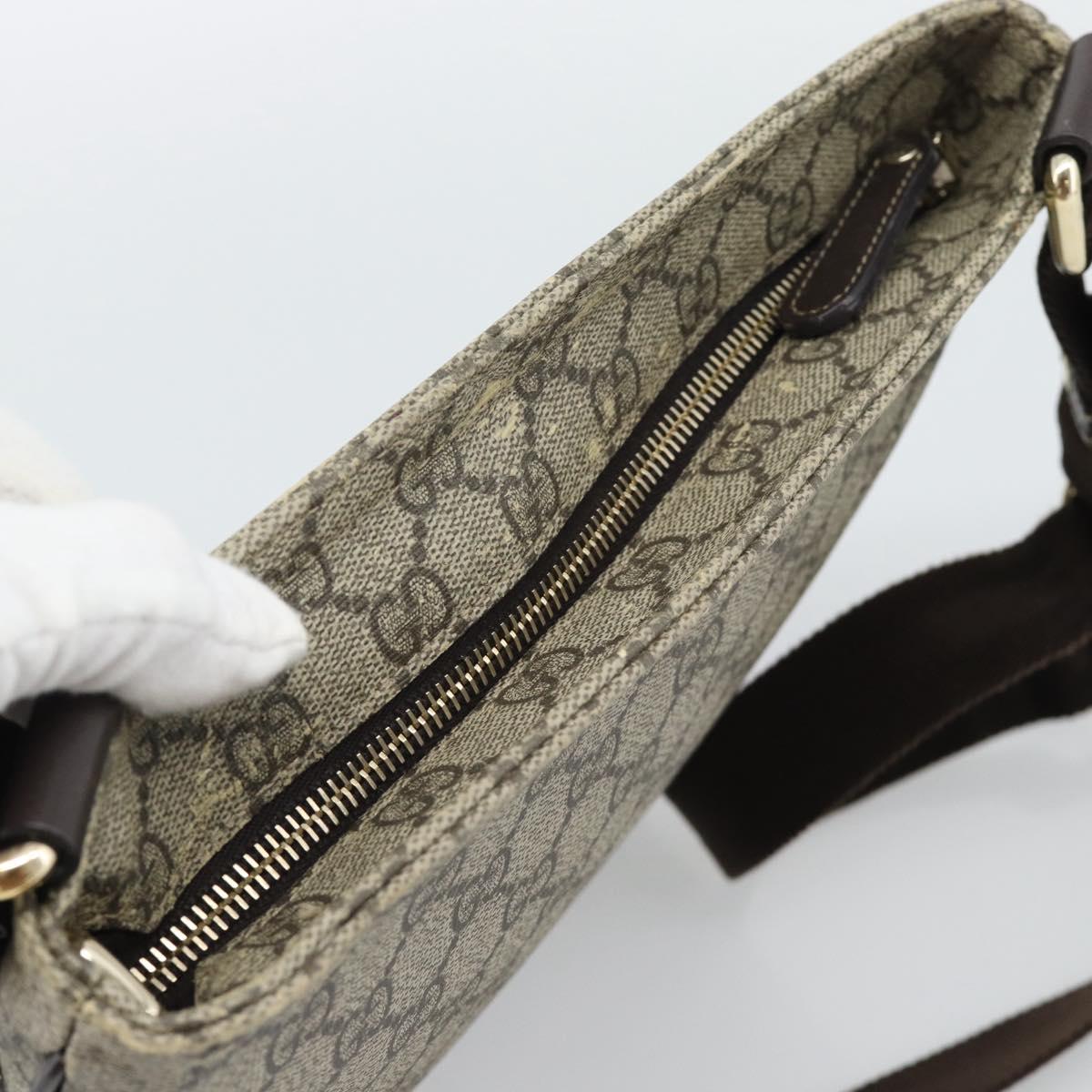 GUCCI GG Supreme Shoulder Bag PVC Beige Gold 295257 Auth 193862