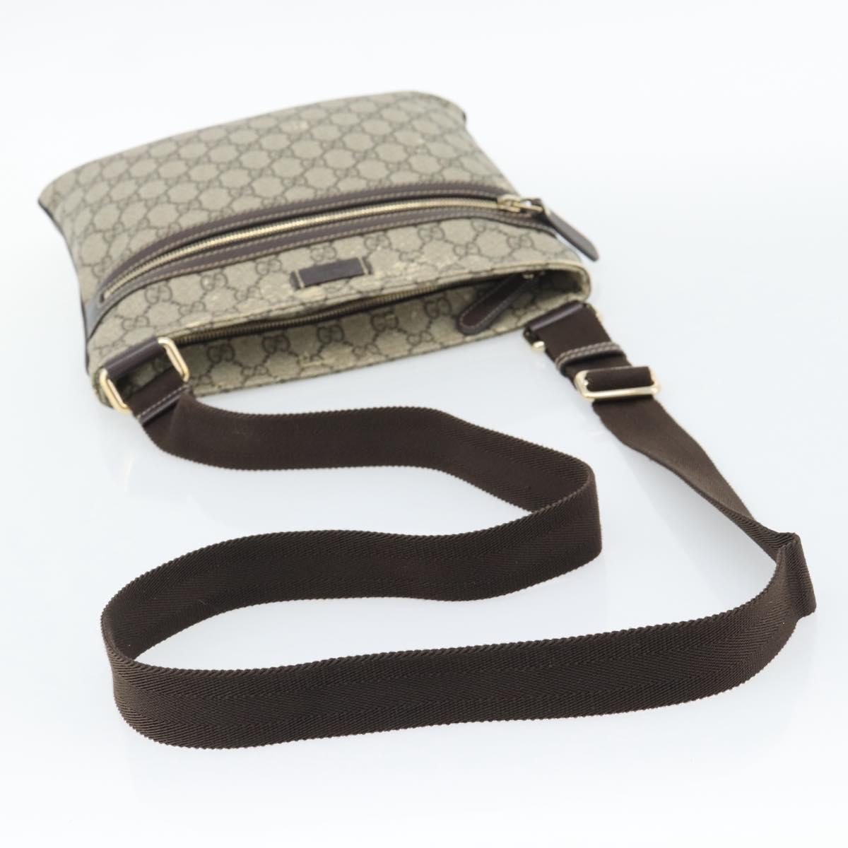 GUCCI GG Supreme Shoulder Bag PVC Beige Gold 295257 Auth 193862
