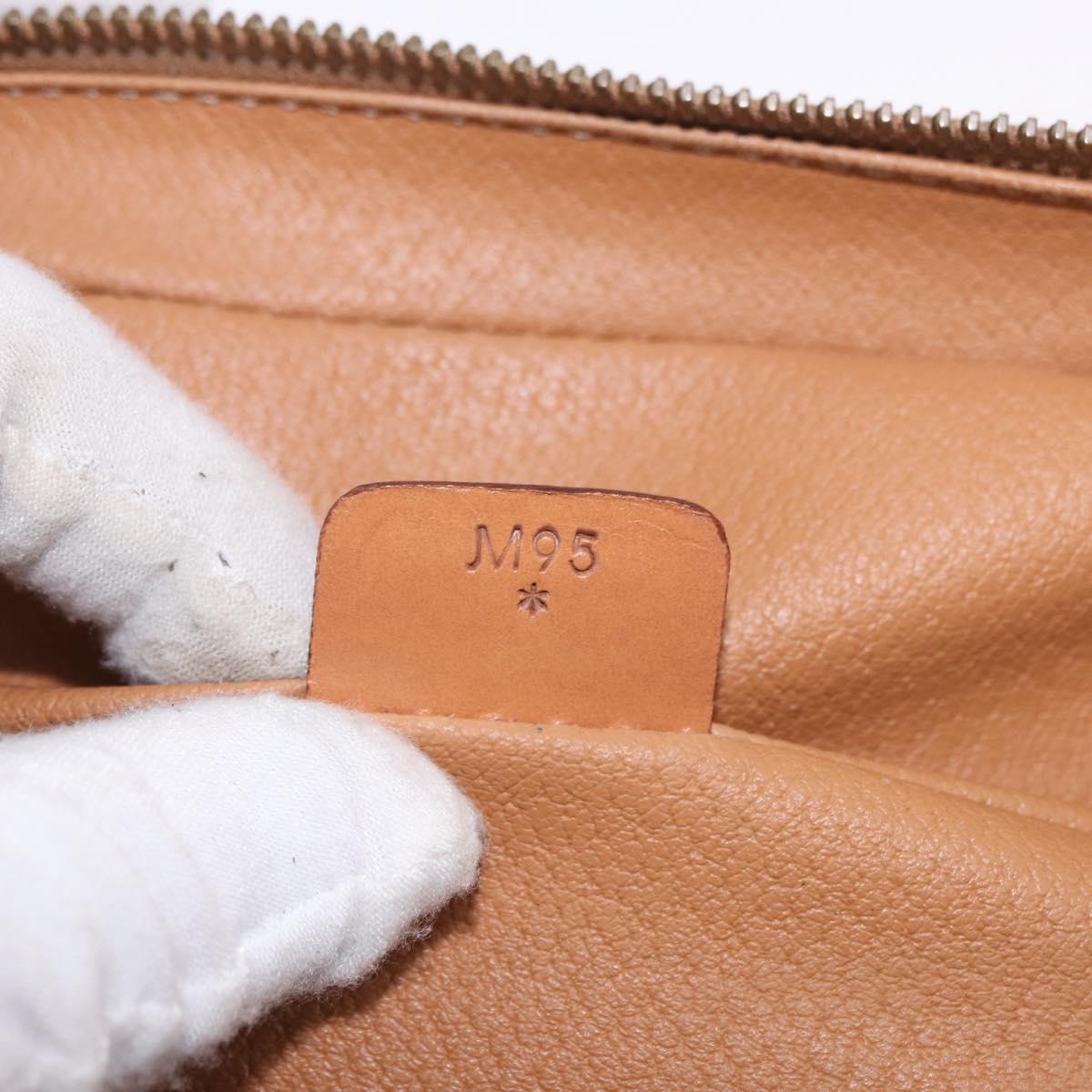 CELINE Macadam Canvas Mini vanity Hand Bag PVC Leather Brown Gold Auth 193866A