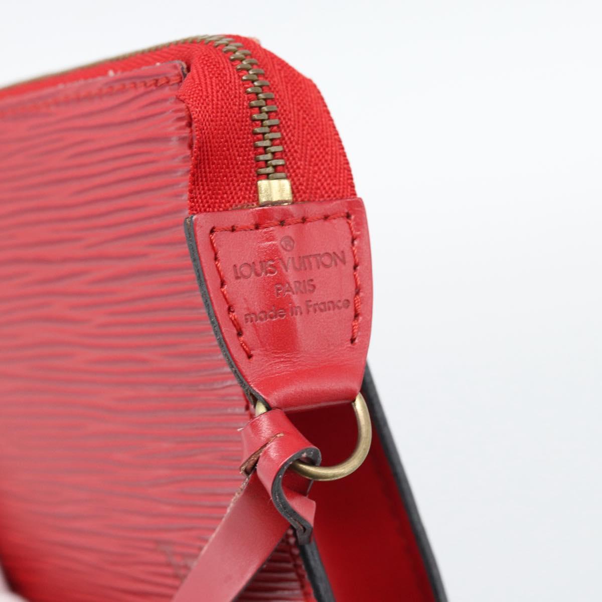LOUIS VUITTON Epi Pochette Accessoires Pouch Red M52947 LV Auth 193867