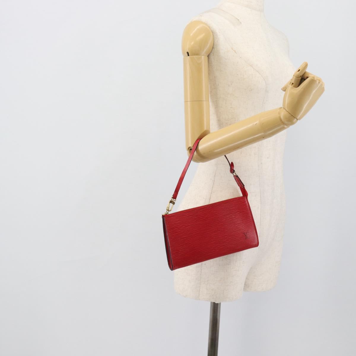 LOUIS VUITTON Epi Pochette Accessoires Pouch Red M52947 LV Auth 193867