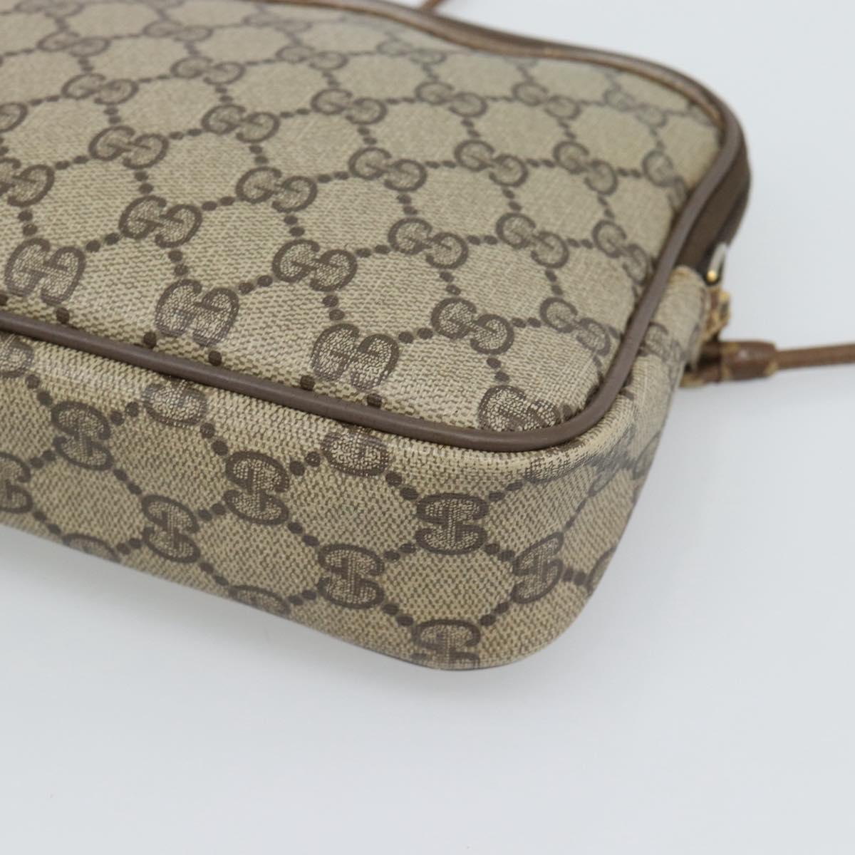 GUCCI GG Supreme Shoulder Bag PVC Beige Gold 40 02 068 Auth 193870