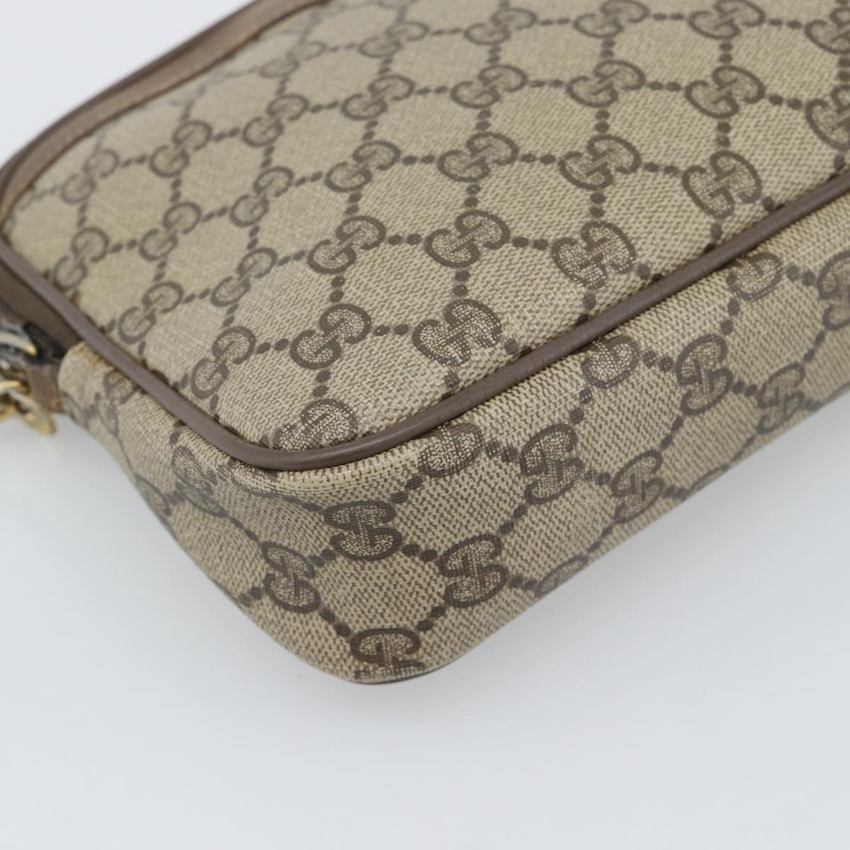 GUCCI GG Supreme Shoulder Bag PVC Beige Gold 40 02 068 Auth 193870
