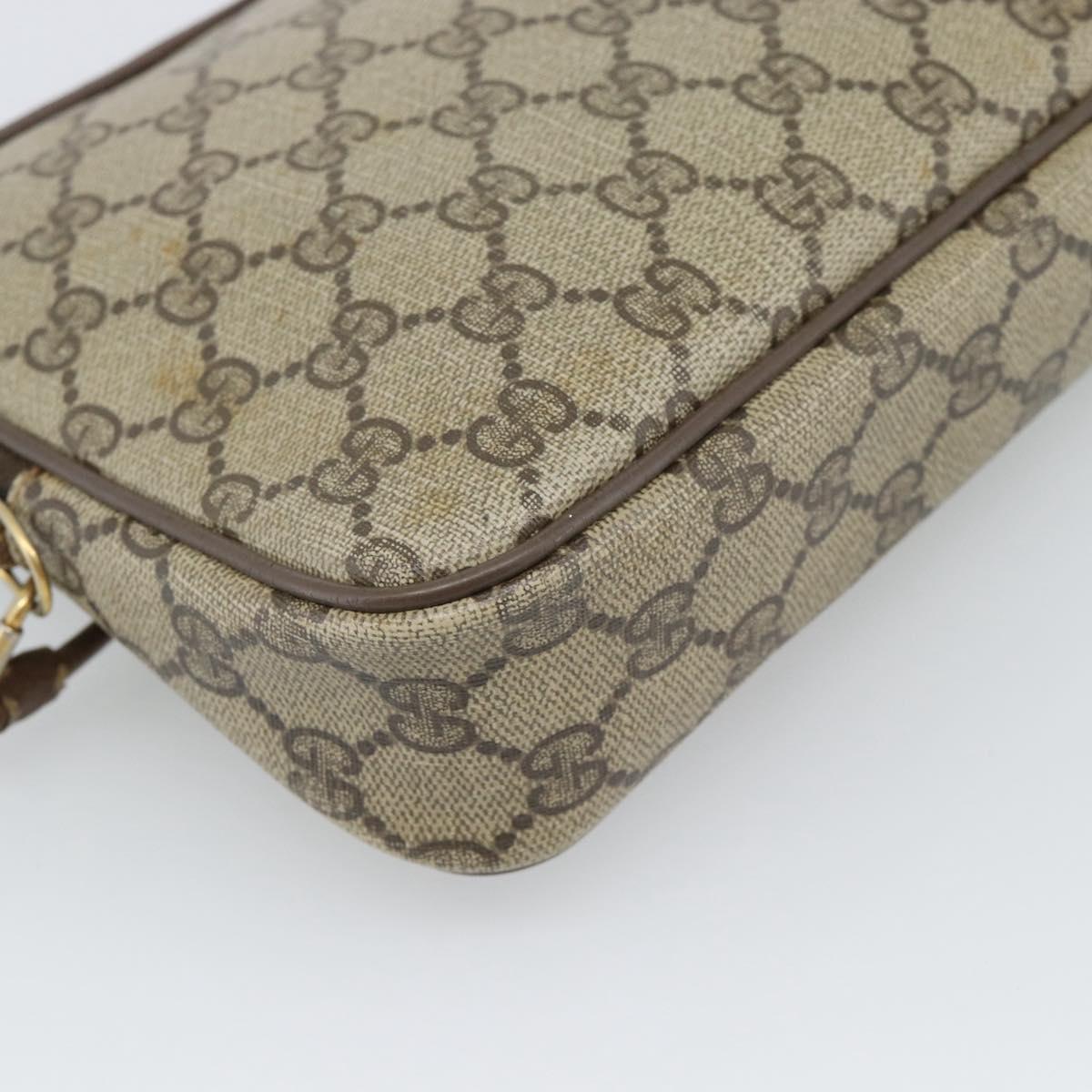 GUCCI GG Supreme Shoulder Bag PVC Beige Gold 40 02 068 Auth 193870