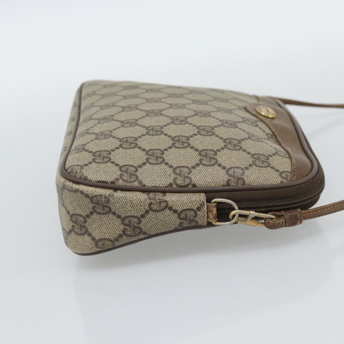 GUCCI GG Supreme Shoulder Bag PVC Beige Gold 40 02 068 Auth 193870