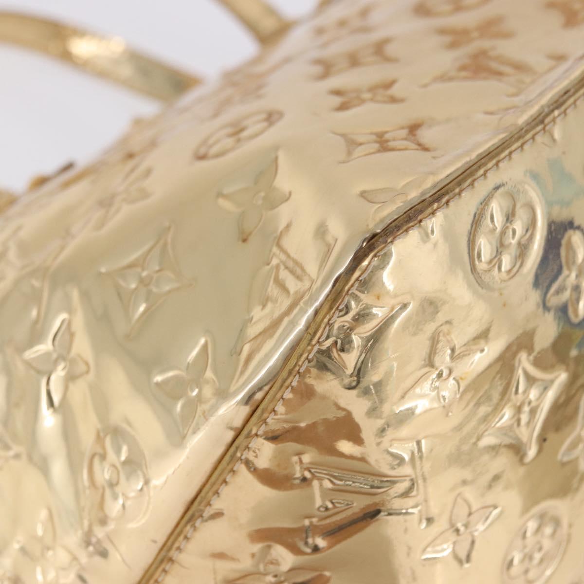 LOUIS VUITTON Monogram Miroir Bellevue PM Hand Bag Gold Dore M95762 Auth 193872