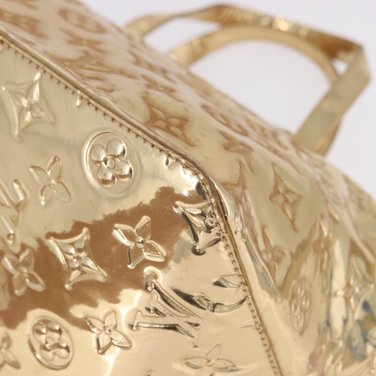 LOUIS VUITTON Monogram Miroir Bellevue PM Hand Bag Gold Dore M95762 Auth 193872