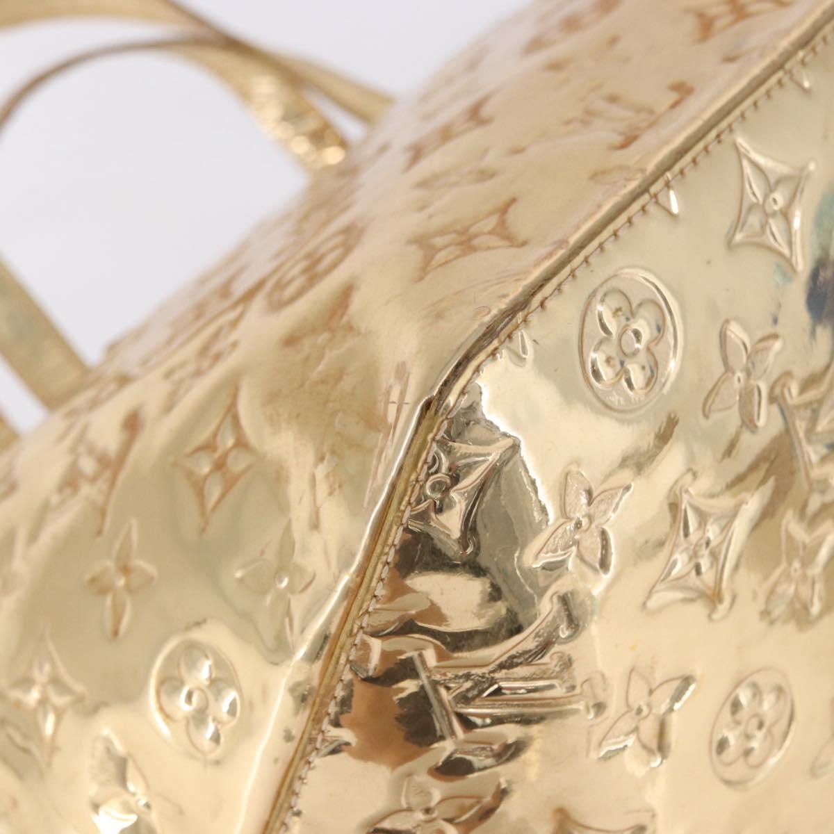 LOUIS VUITTON Monogram Miroir Bellevue PM Hand Bag Gold Dore M95762 Auth 193872