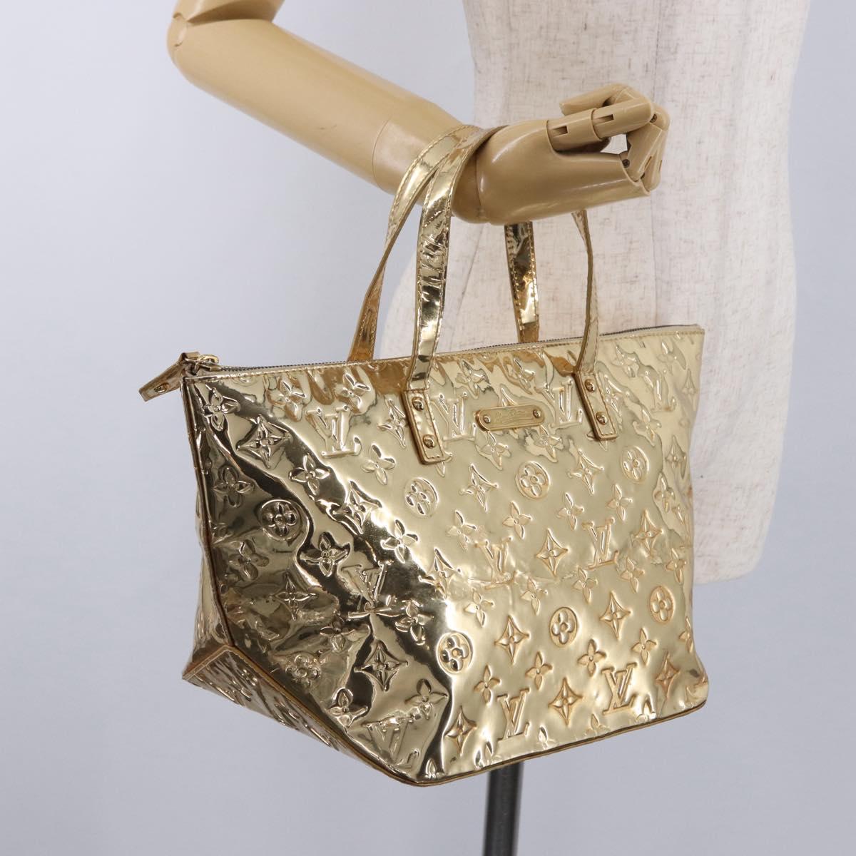 LOUIS VUITTON Monogram Miroir Bellevue PM Hand Bag Gold Dore M95762 Auth 193872