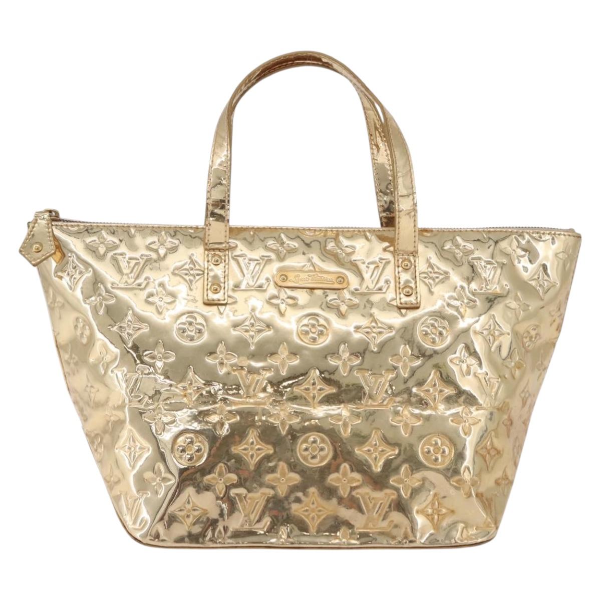 LOUIS VUITTON Monogram Miroir Bellevue PM Hand Bag Gold Dore M95762 Auth 193872