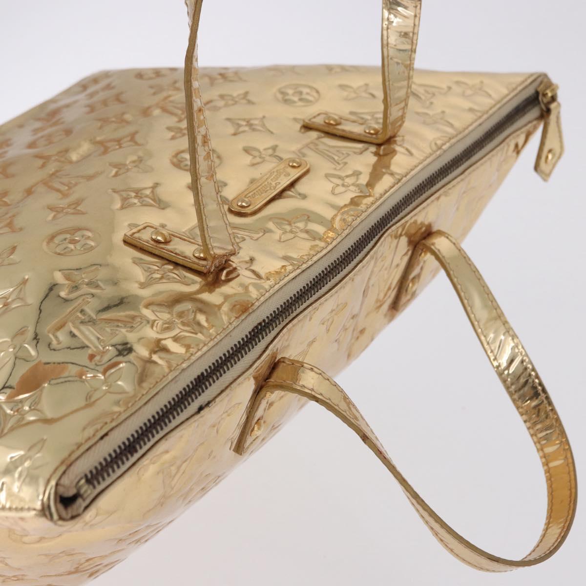 LOUIS VUITTON Monogram Miroir Bellevue PM Hand Bag Gold Dore M95762 Auth 193872