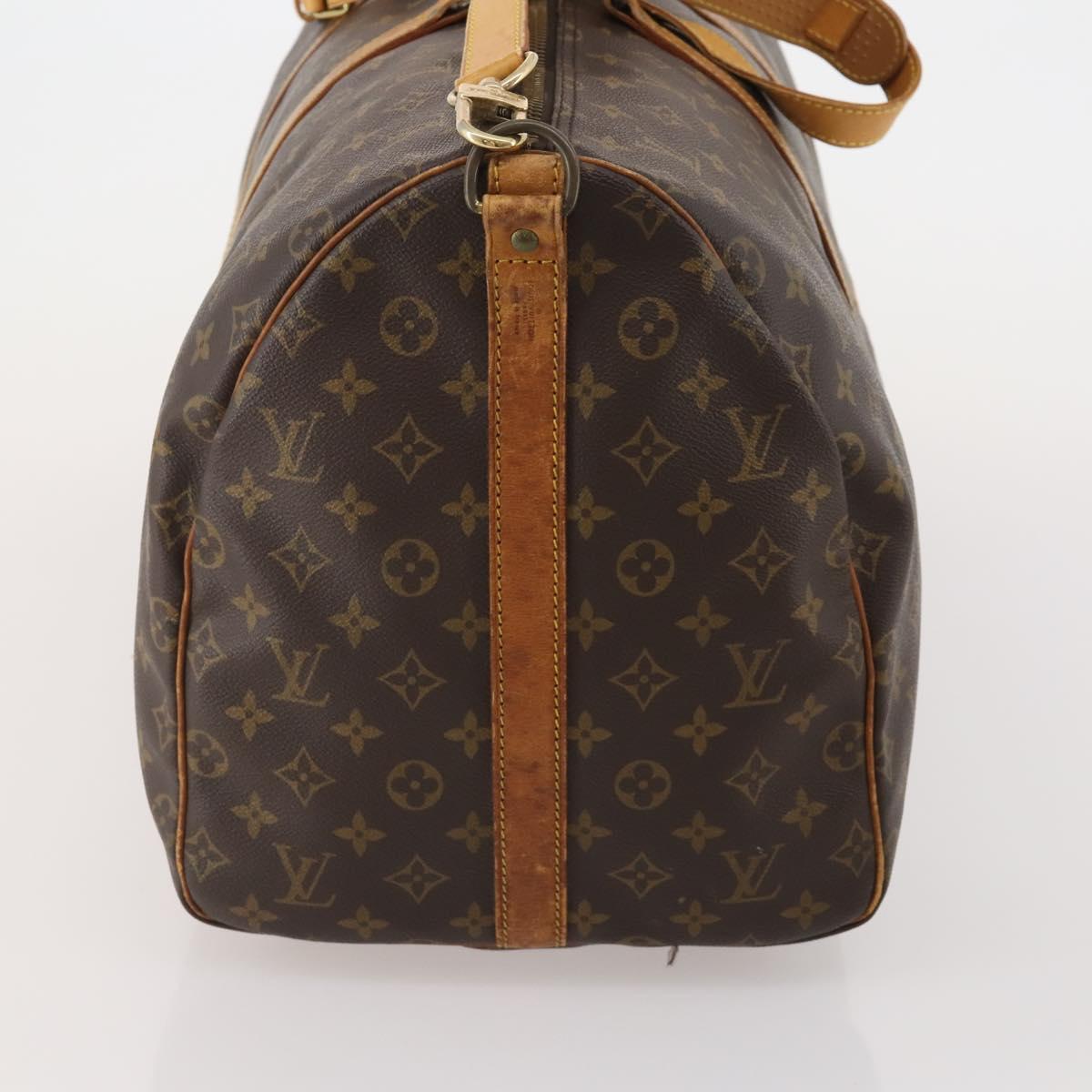 LOUIS VUITTON Monogram Keepall Bandouliere 55 Boston Bag M41414 LV Auth 193877
