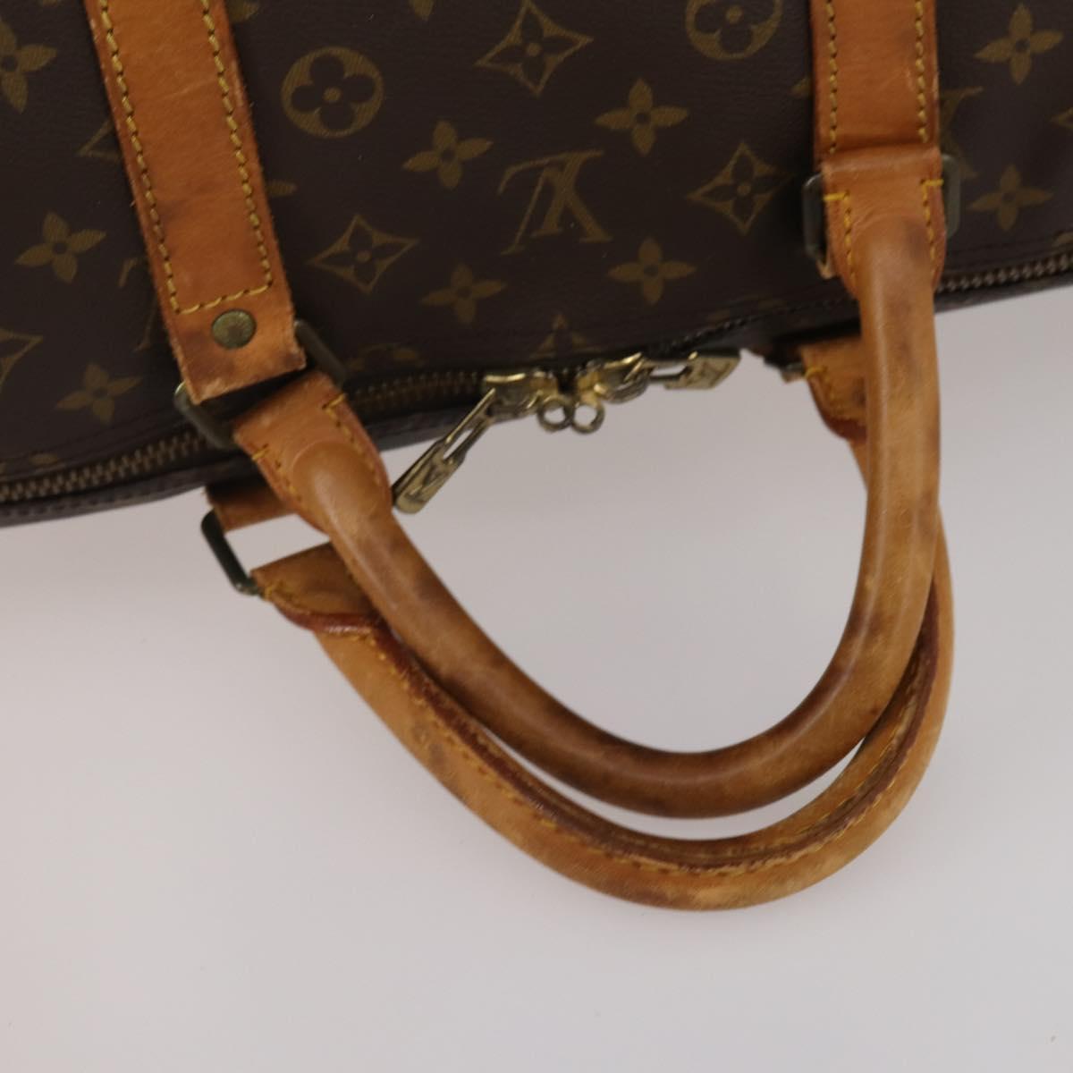LOUIS VUITTON Monogram Keepall Bandouliere 55 Boston Bag M41414 LV Auth 193877