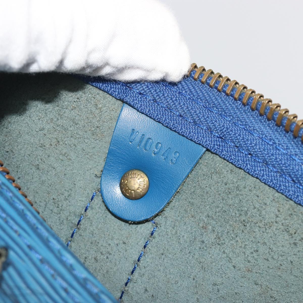 LOUIS VUITTON Epi Keepall 50 Boston Bag Blue M42965 LV Auth 193878A