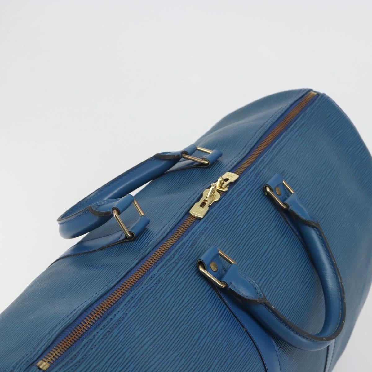LOUIS VUITTON Epi Keepall 50 Boston Bag Blue M42965 LV Auth 193878A