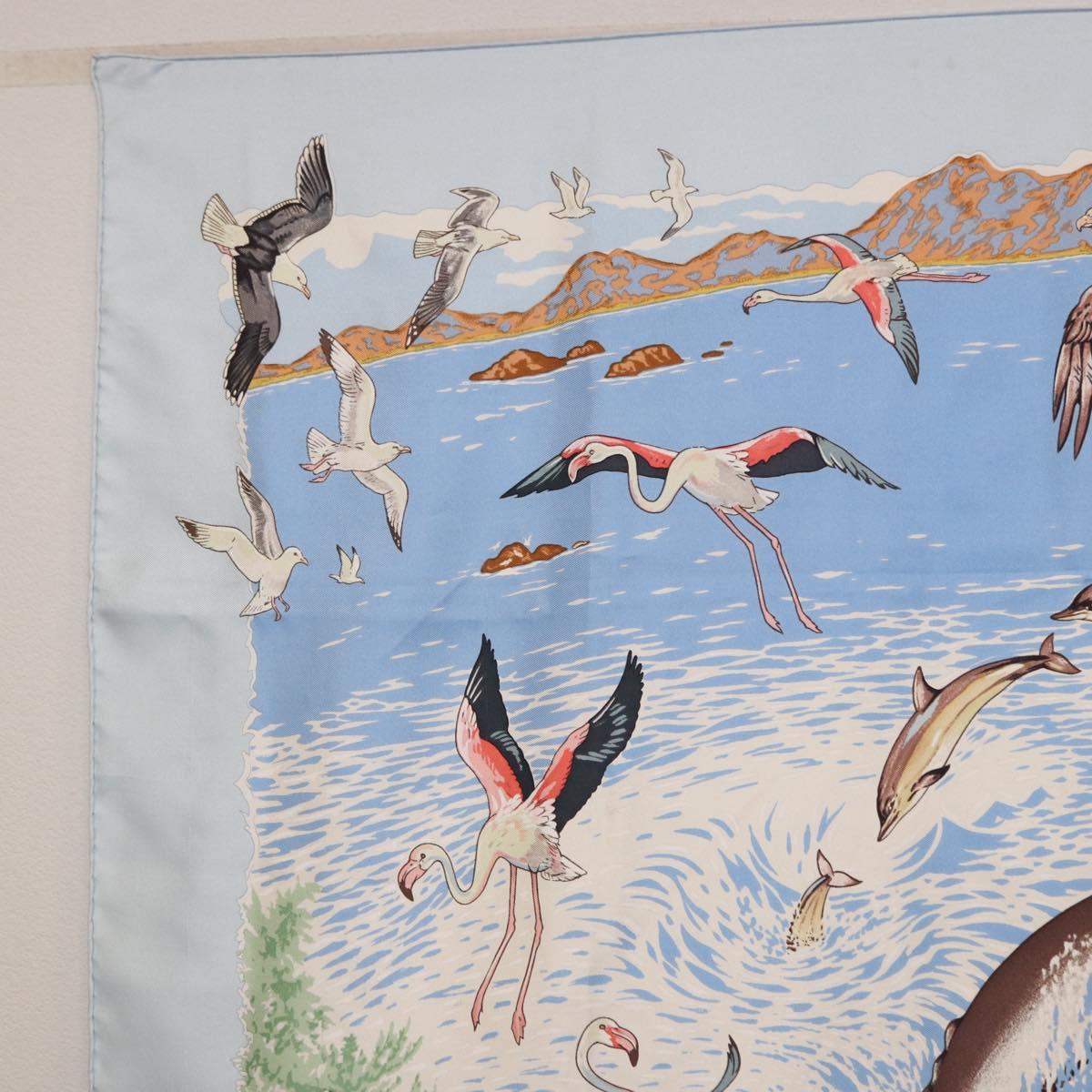 HERMES Carre 90 Scarf ”Lavie Precieuse de la Mediterranee” Silk Auth 193883