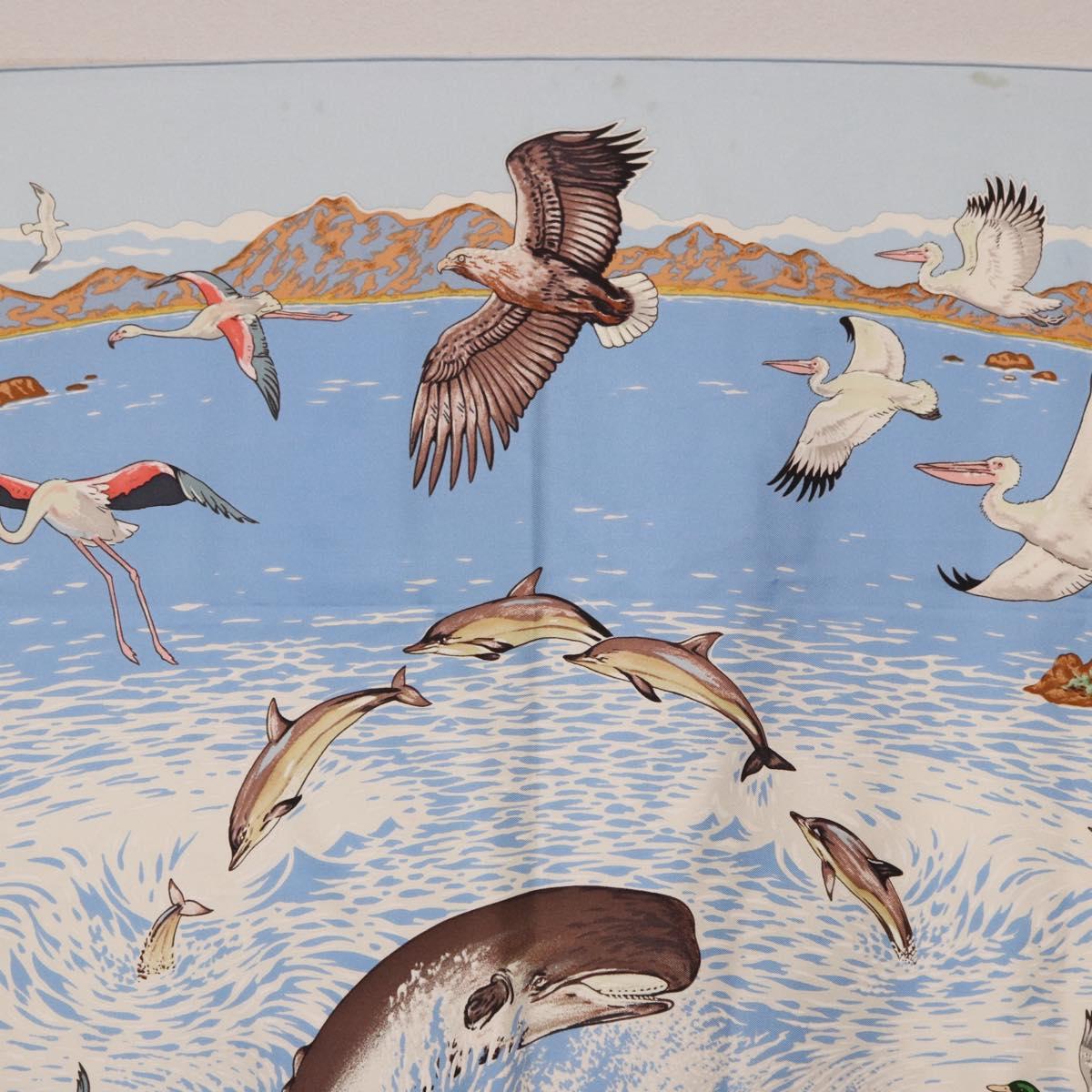 HERMES Carre 90 Scarf ”Lavie Precieuse de la Mediterranee” Silk Auth 193883