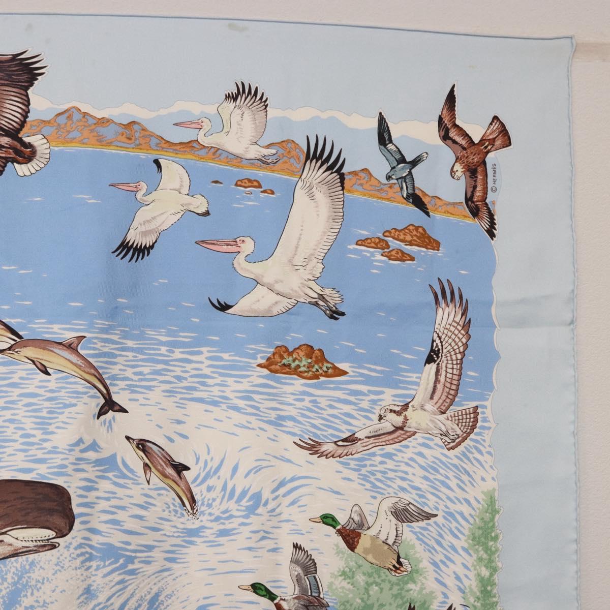 HERMES Carre 90 Scarf ”Lavie Precieuse de la Mediterranee” Silk Auth 193883