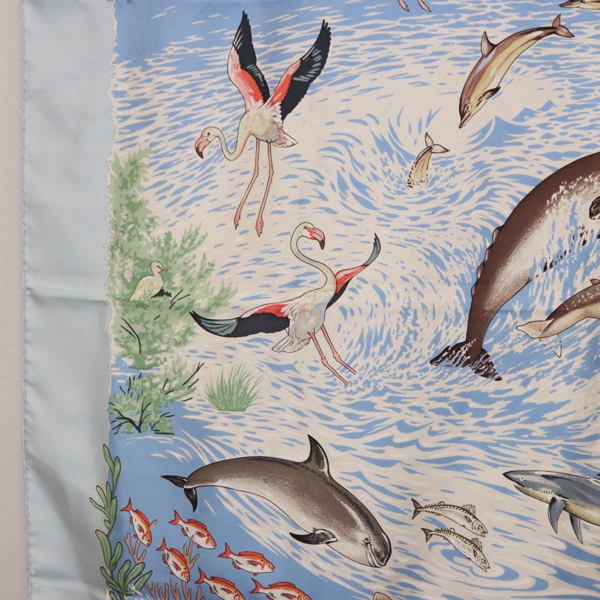 HERMES Carre 90 Scarf ”Lavie Precieuse de la Mediterranee” Silk Auth 193883
