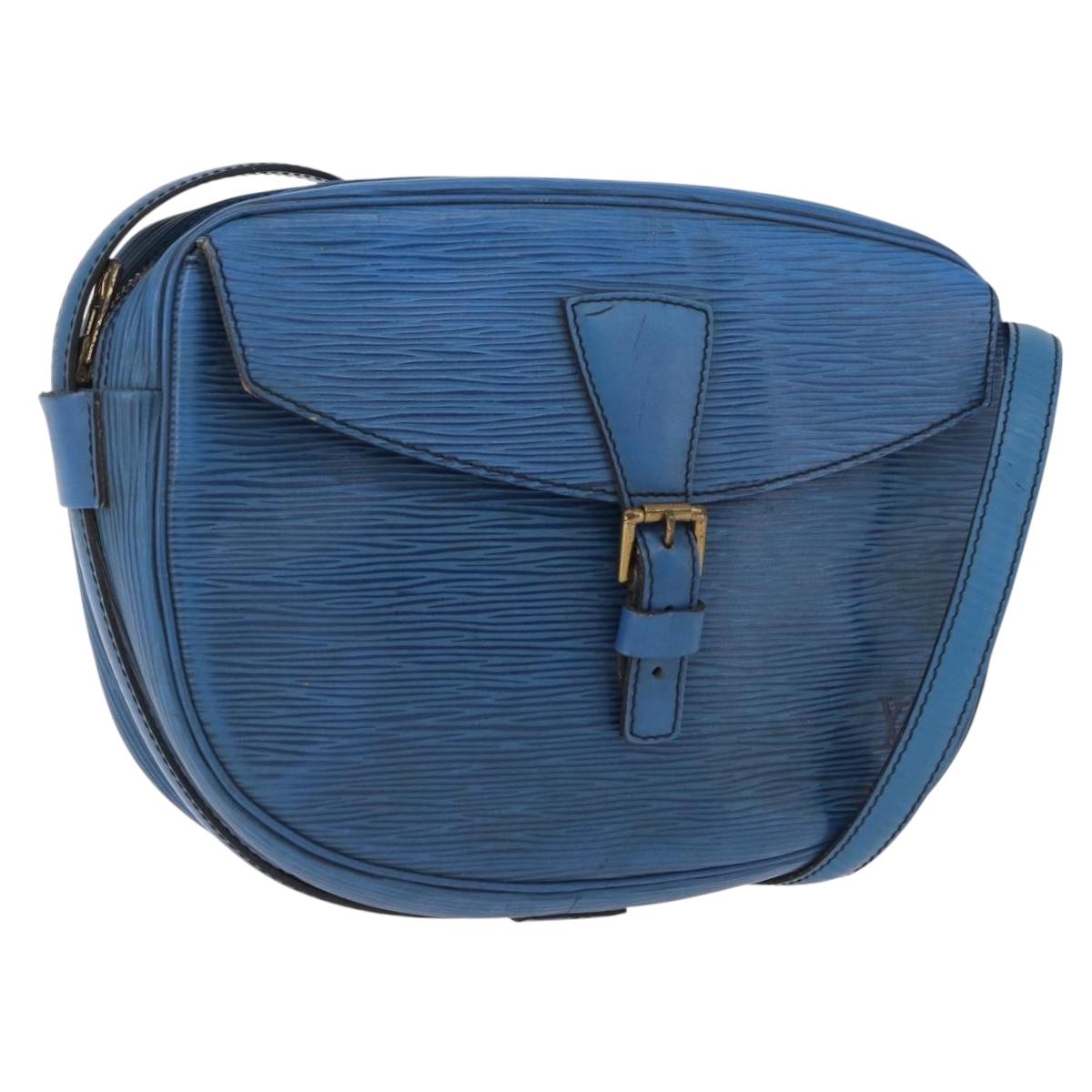LOUIS VUITTON Epi Jeune Fille MM Shoulder Bag Toledo Blue M52155 LV Auth 193892