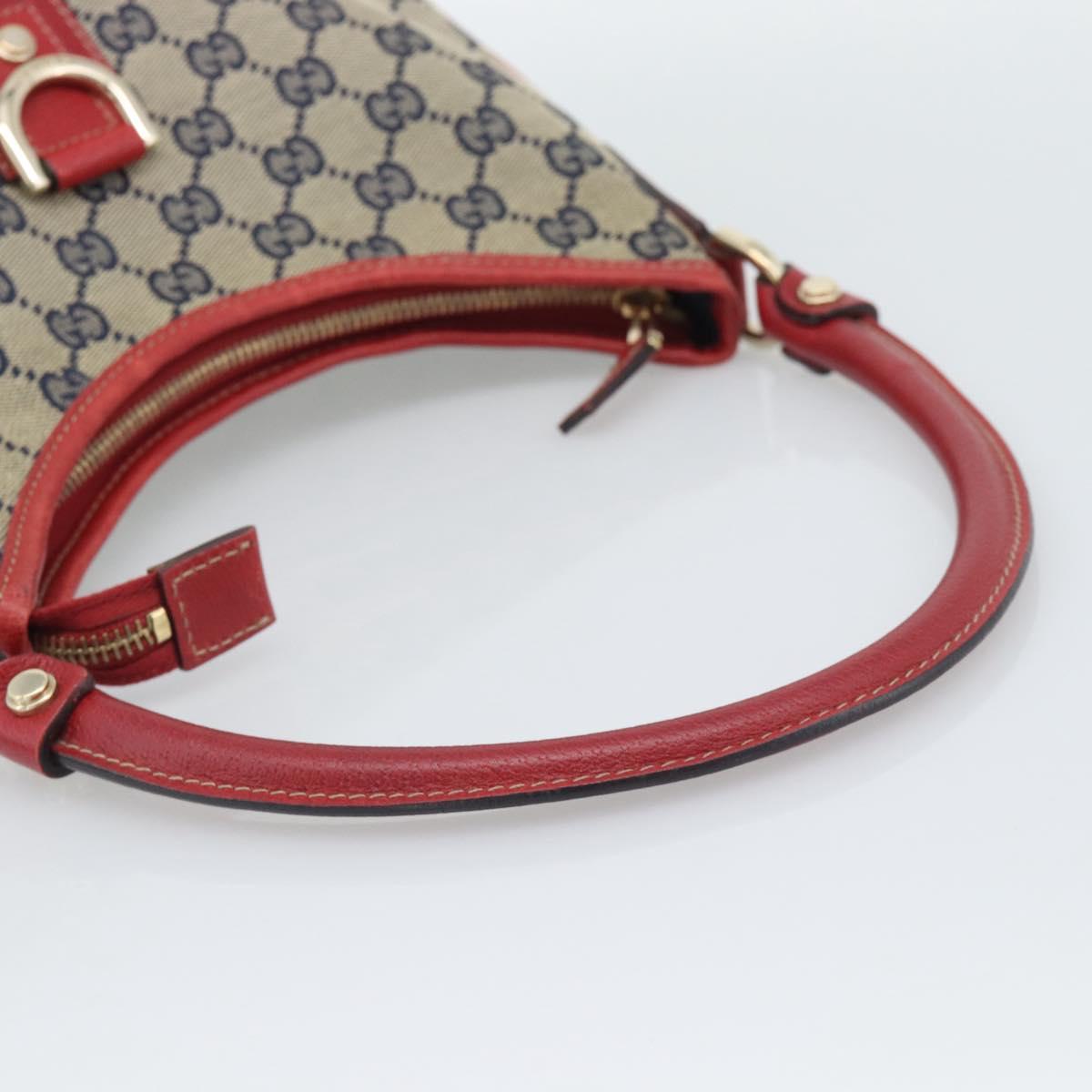 GUCCI Abbey GG Canvas Shoulder Bag Navy Gold 130738 Auth 193896V