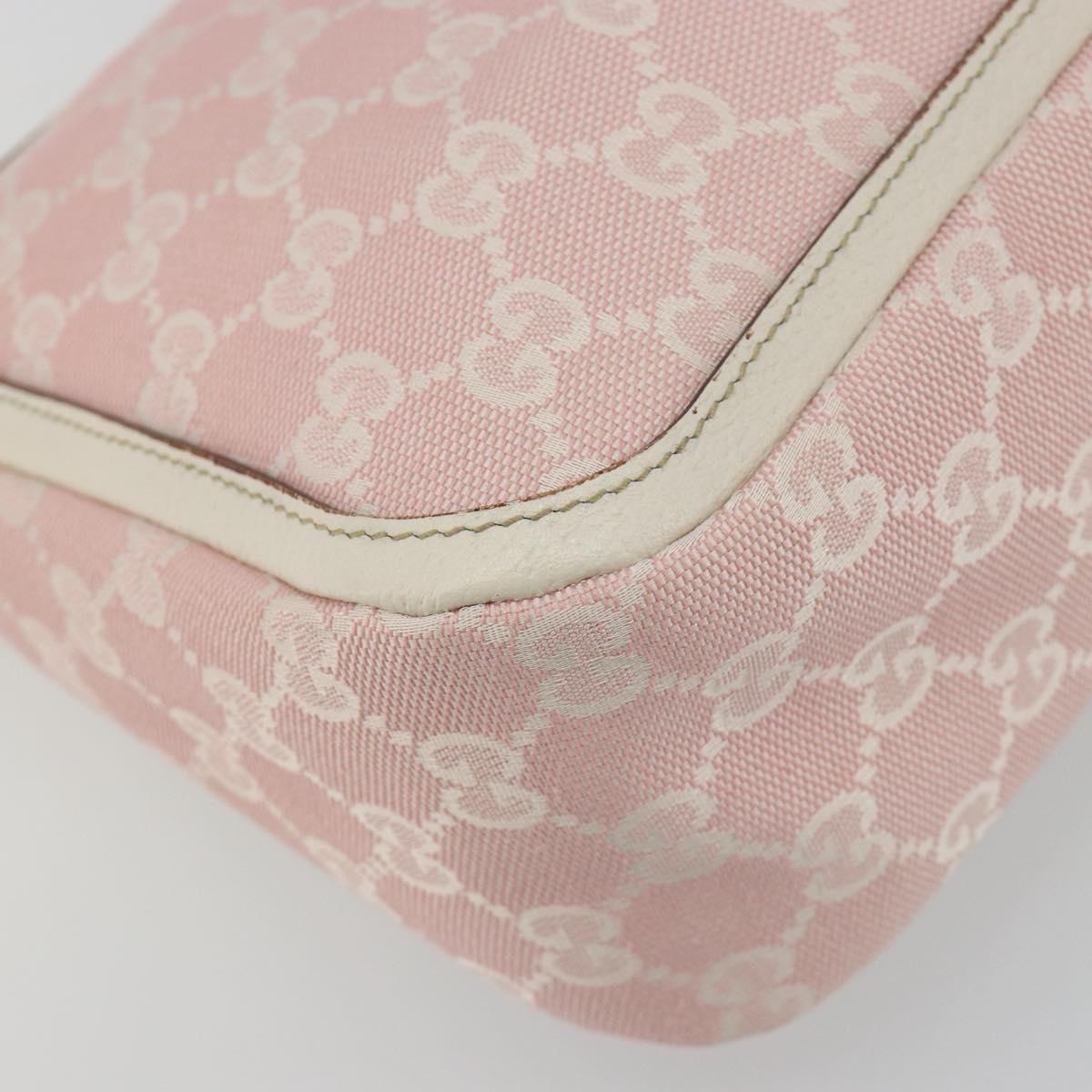GUCCI GG Canvas Abbey Shoulder Bag Pink Gold 146244 Auth 193901A