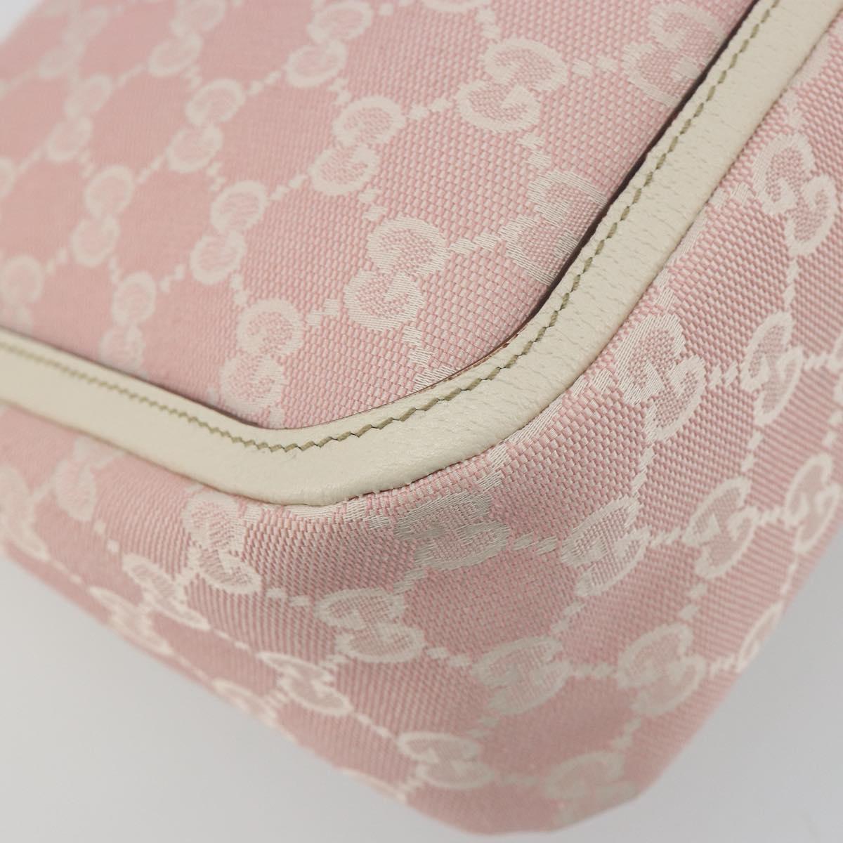 GUCCI GG Canvas Abbey Shoulder Bag Pink Gold 146244 Auth 193901A
