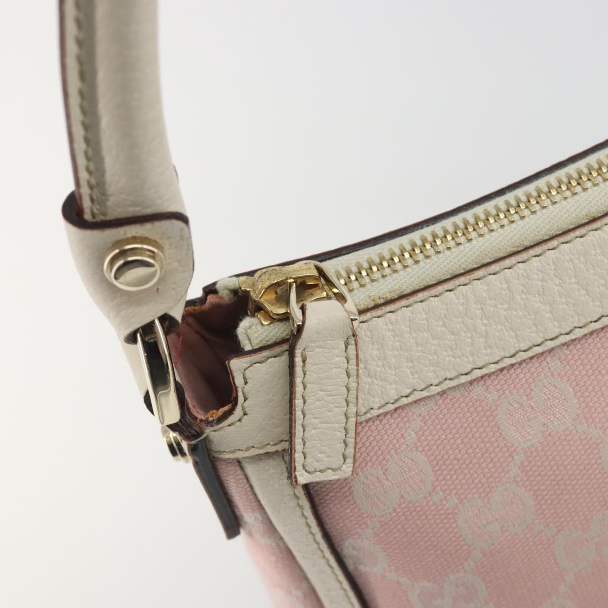 GUCCI GG Canvas Abbey Shoulder Bag Pink Gold 146244 Auth 193901A