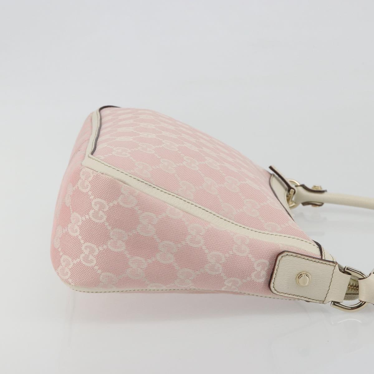 GUCCI GG Canvas Abbey Shoulder Bag Pink Gold 146244 Auth 193901A