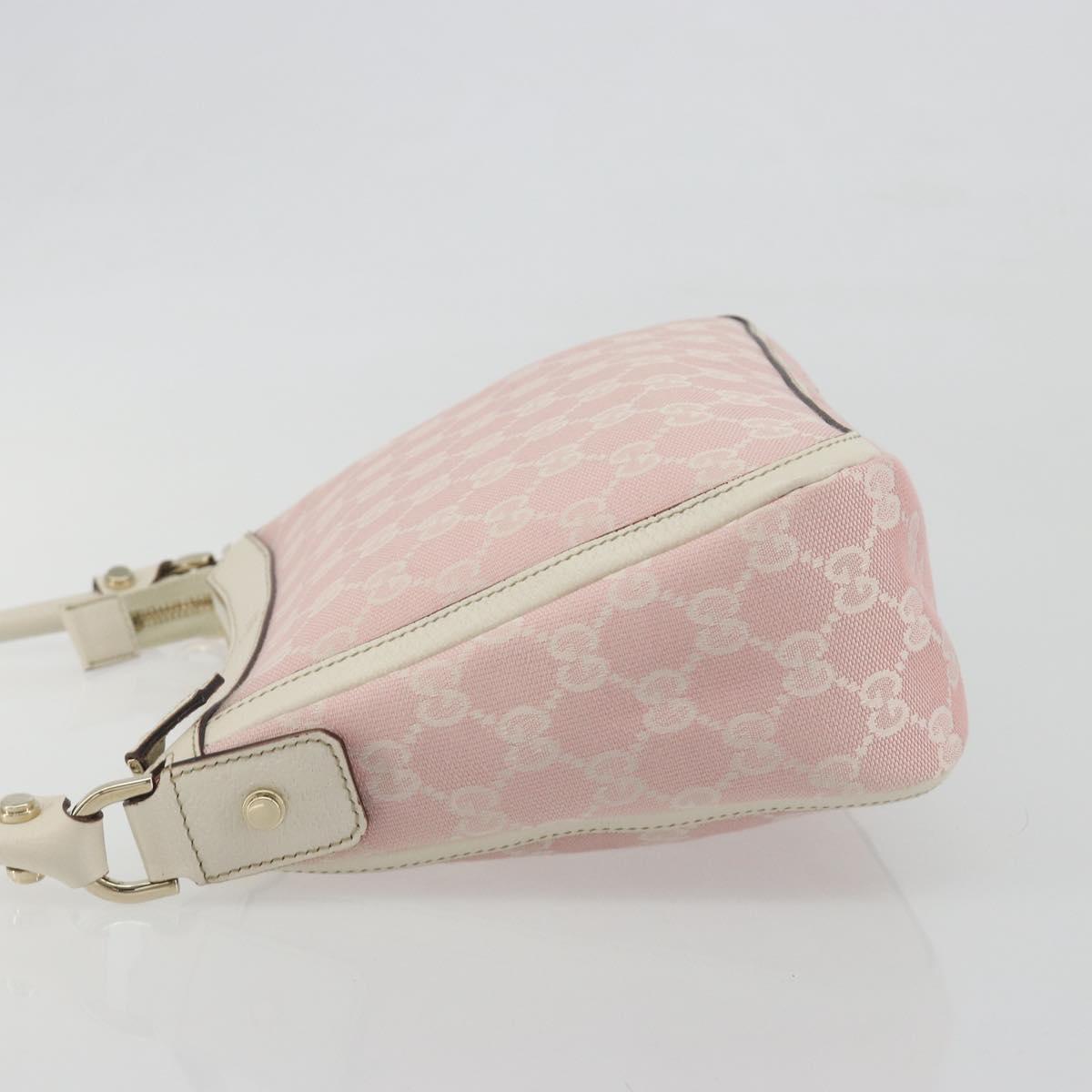 GUCCI GG Canvas Abbey Shoulder Bag Pink Gold 146244 Auth 193901A