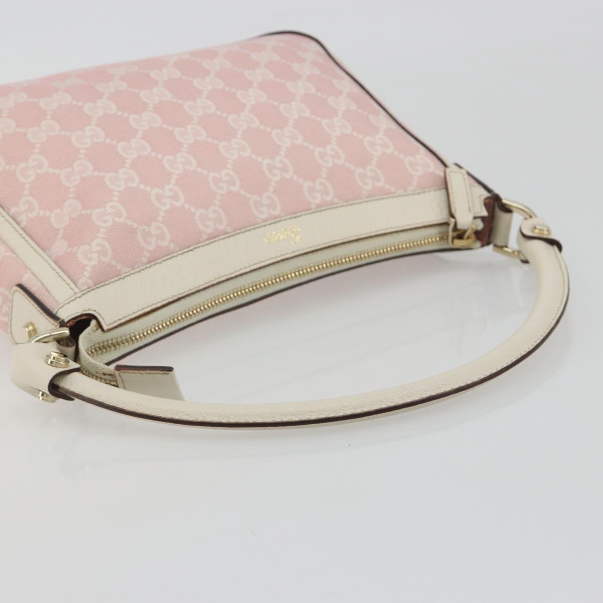 GUCCI GG Canvas Abbey Shoulder Bag Pink Gold 146244 Auth 193901A