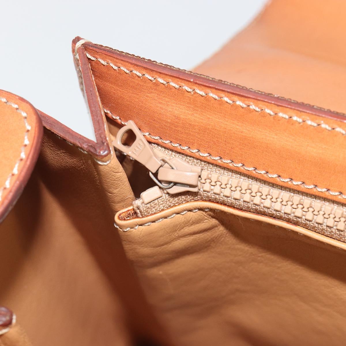 CELINE Macadam Canvas Hand Bag PVC Leather 2way Brown Gold Auth 193909A