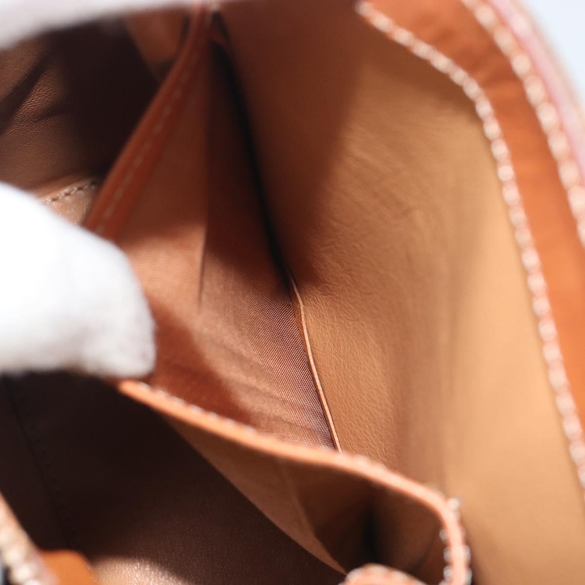 CELINE Macadam Canvas Hand Bag PVC Leather 2way Brown Gold Auth 193909A