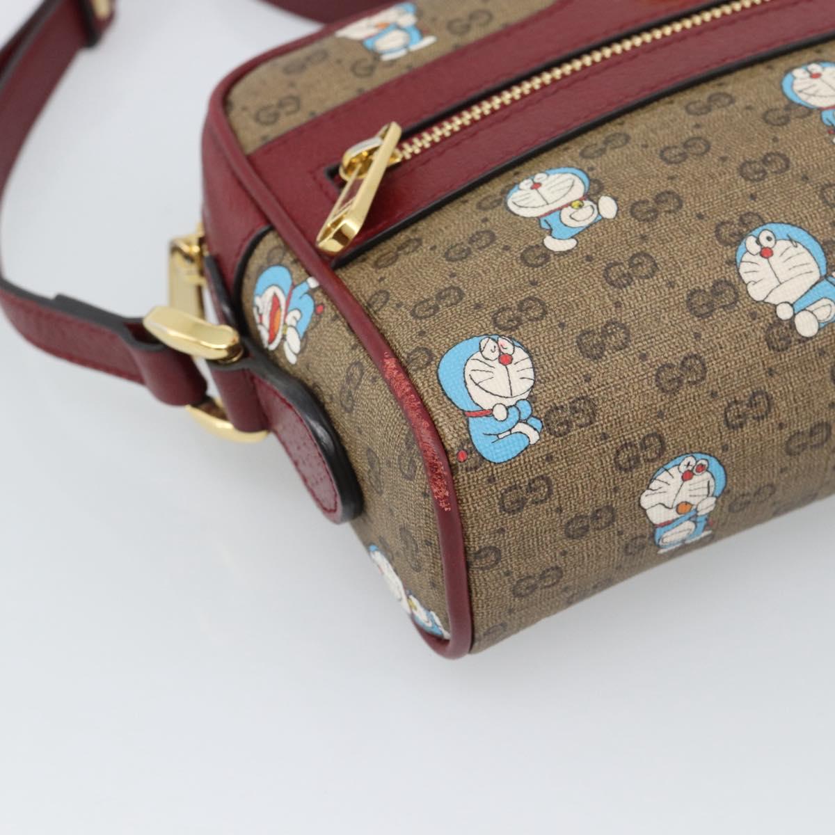 GUCCI Micro GG Supreme Doraemon Collaboration PVC Beige Gold 647784 Auth 193911M
