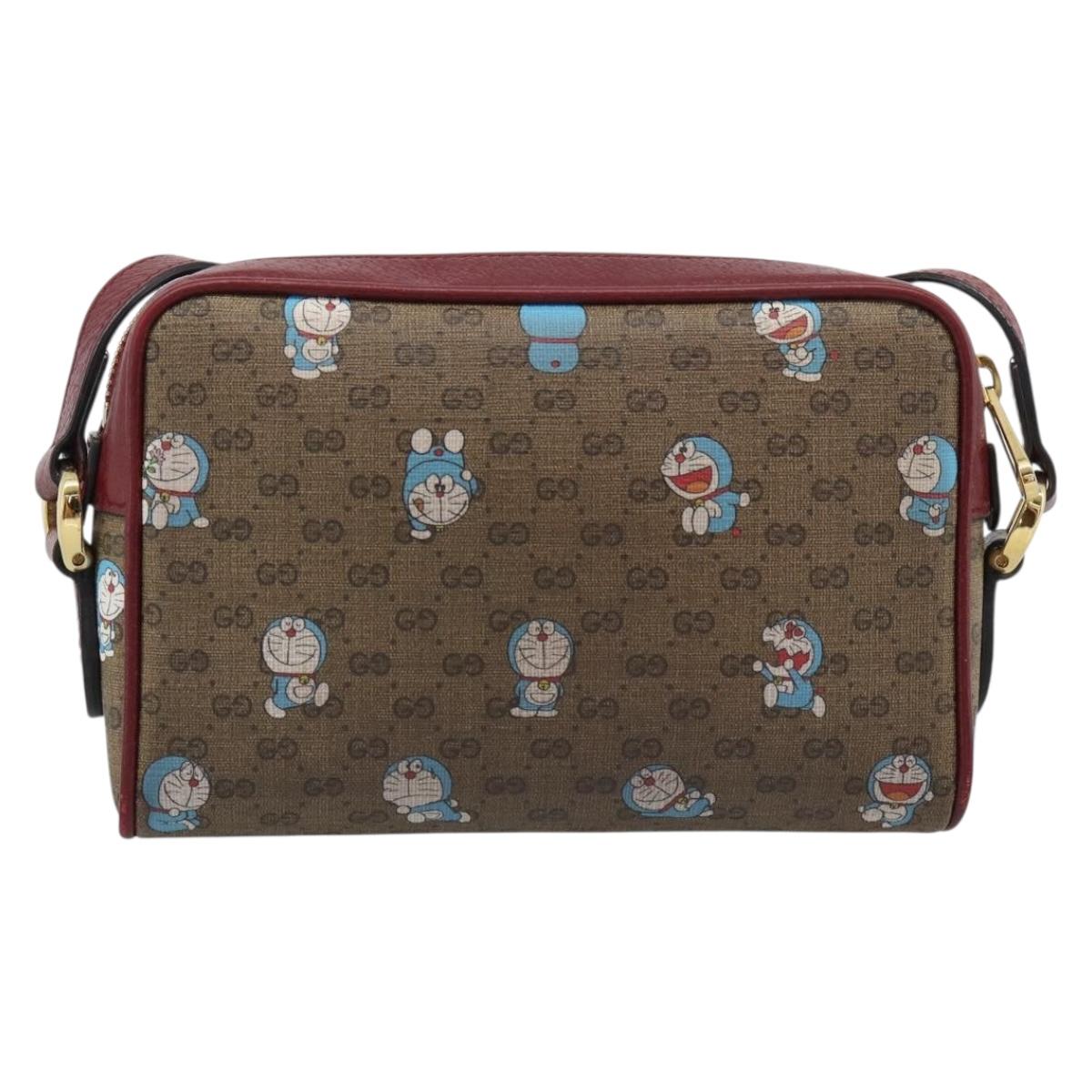 GUCCI Micro GG Supreme Doraemon Collaboration PVC Beige Gold 647784 Auth 193911M