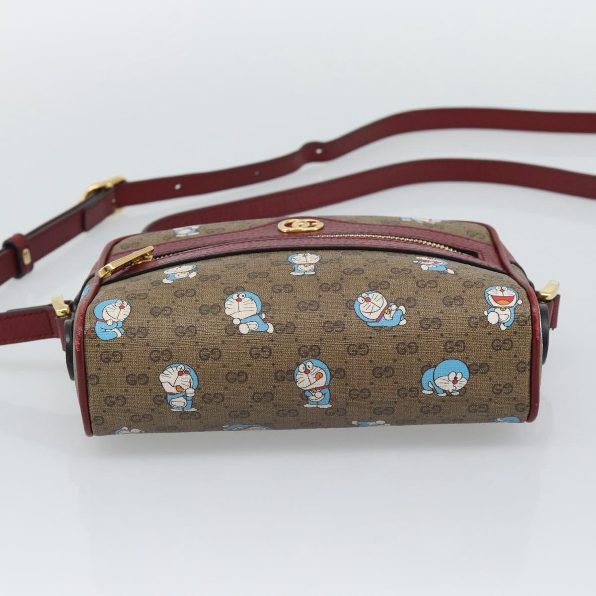 GUCCI Micro GG Supreme Doraemon Collaboration PVC Beige Gold 647784 Auth 193911M