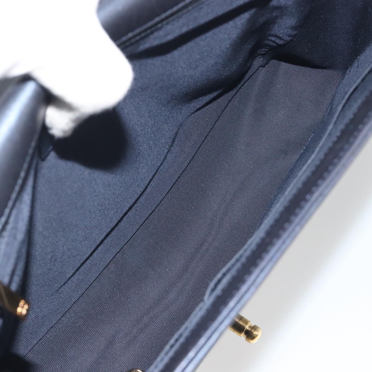 CHANEL Boy Chanel Chain Shoulder Bag Leather Navy Gold CC Auth 193912A