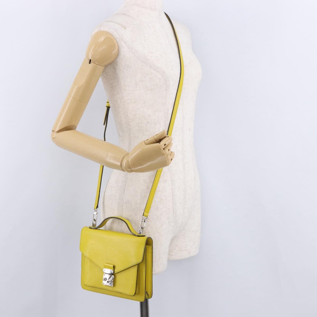 LOUIS VUITTON Epi Monceau BB Hand Bag 2way Pistachian M40978 LV Auth 193916A
