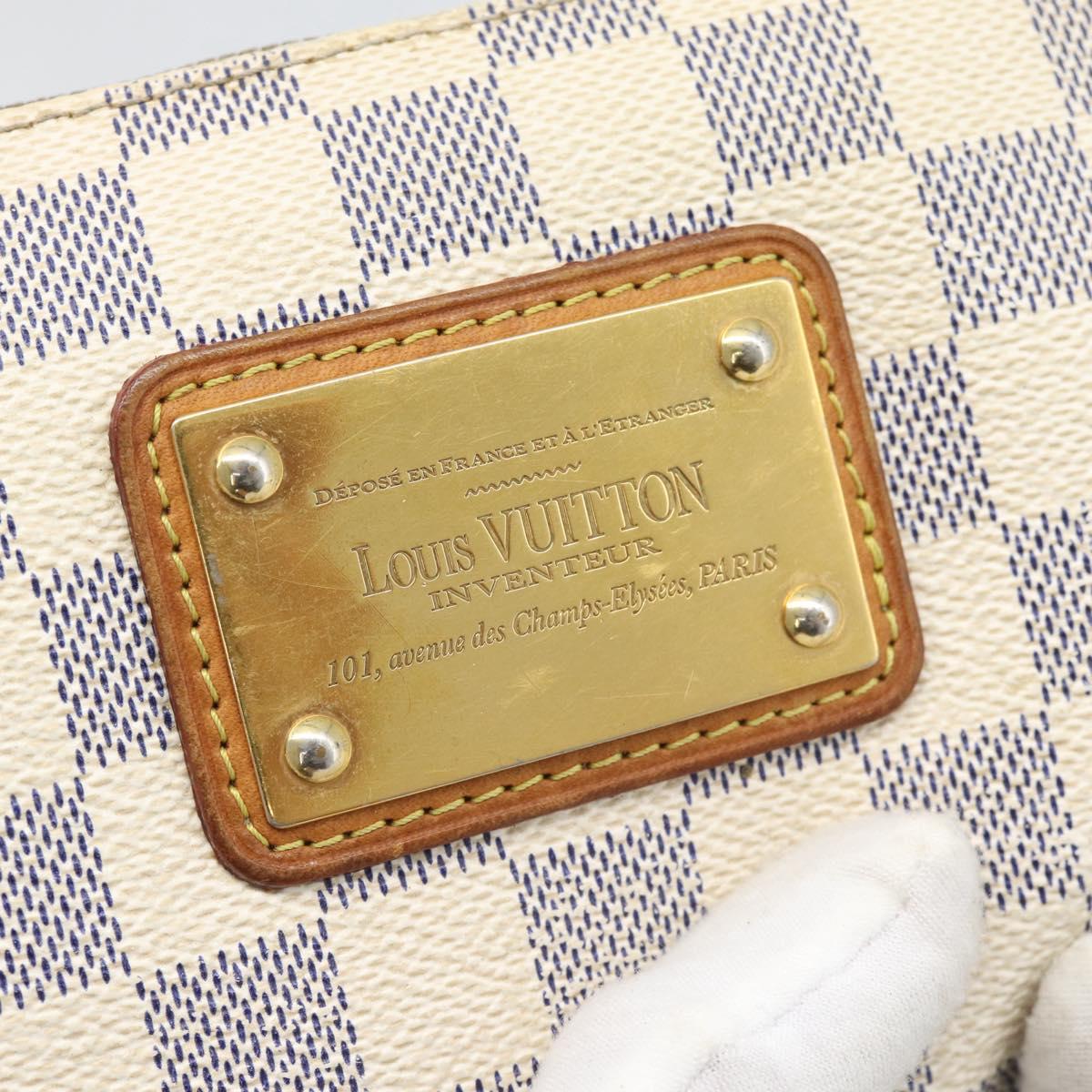 LOUIS VUITTON Damier Azur Eva Shoulder Bag 2way N55214 LV Auth 193922A