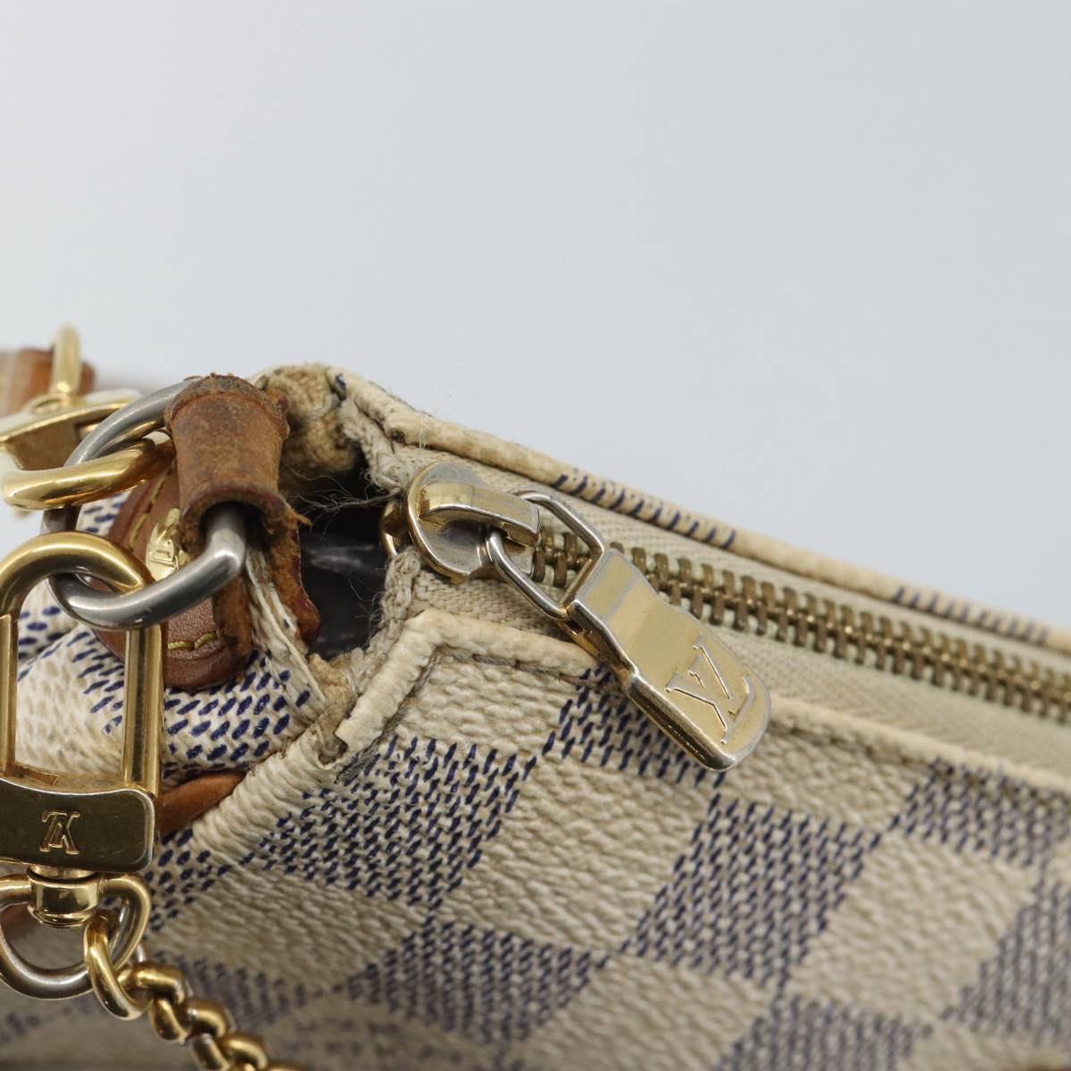 LOUIS VUITTON Damier Azur Eva Shoulder Bag 2way N55214 LV Auth 193922A